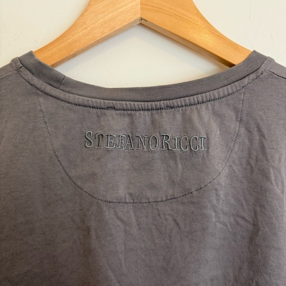 Stefano Ricci Gray Black Men’s T shirt Cotton Italy Streetwear - Picture 6 of 10